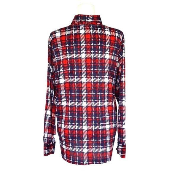 Vintage 70s Dagger Collar Shirt Red White Blue by Kings Road Sears Mens Size XL - Picture 5 of 11